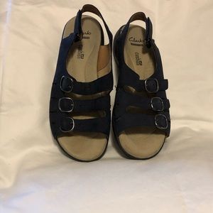Clarks collection soft cushion navy sandals